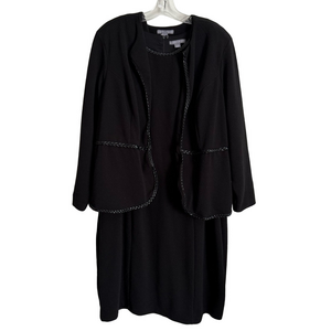 Jessica London Two Piece Black Dress Suit and Matching Blazer Women's 22w 3X